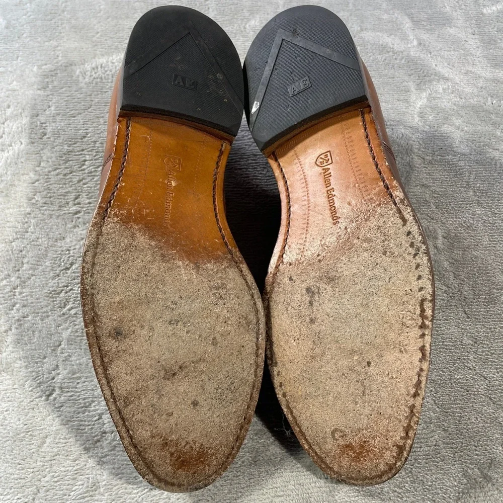 Allen‎ Edmonds Fifth Avenue Oxford Dress Shoes Mens 8.5  Brown Leather Cap Toe